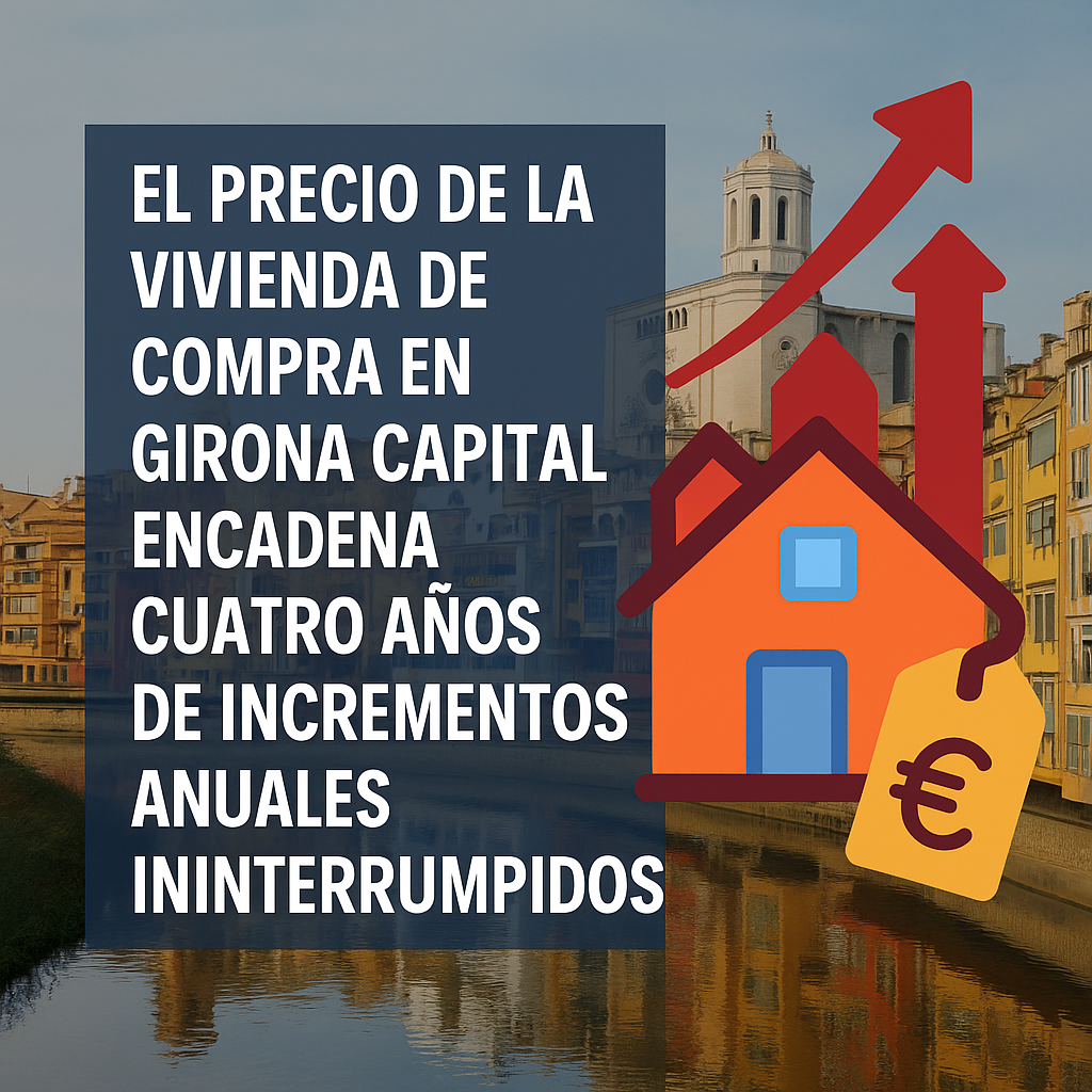 El precio de la vivienda de compra en Girona capital encadena cuatro años de incrementos anuales ininterrumpidos